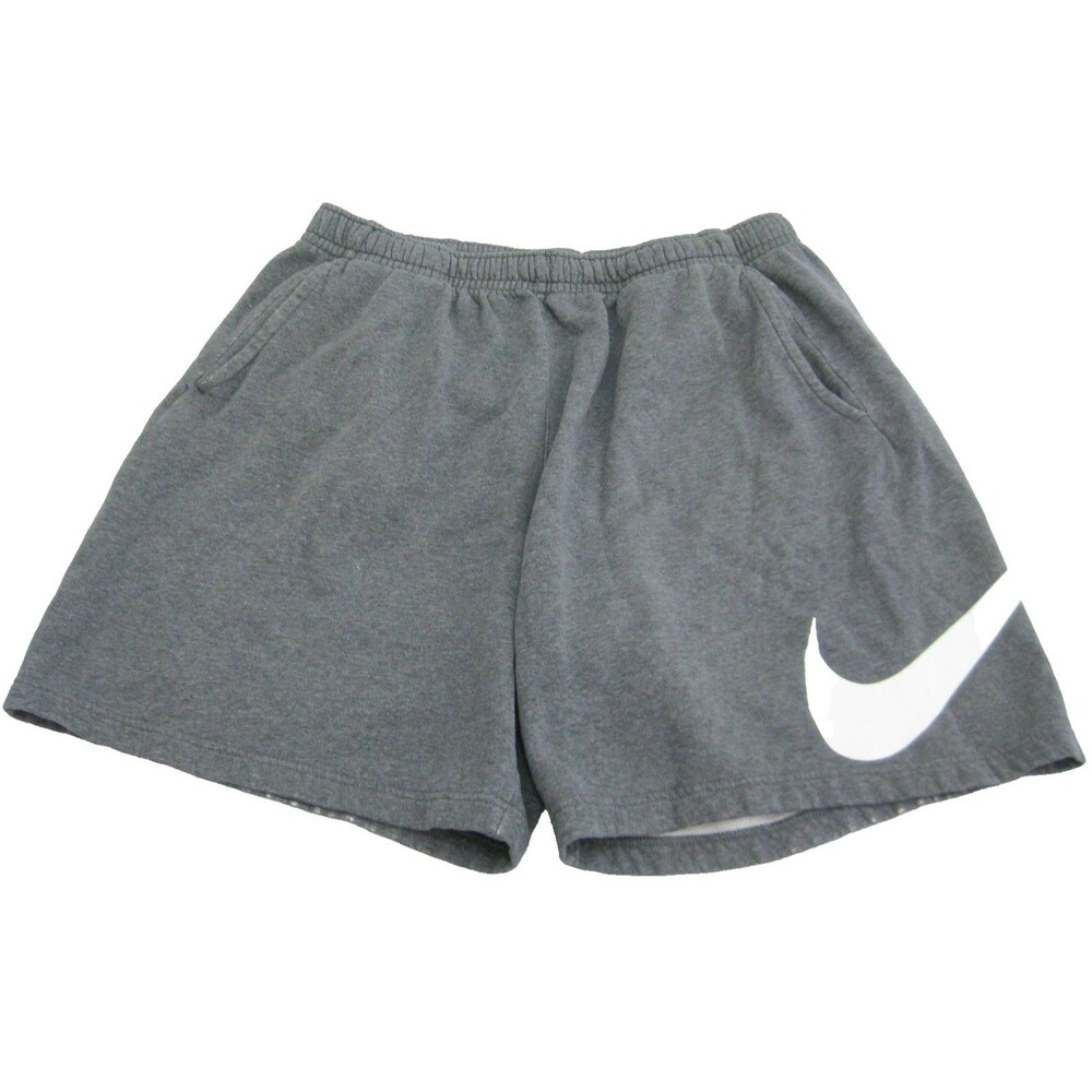 Nike Sweat Shorts Men's Size XL Gray Athletic Logo Gym Sports Drawstring Pockets